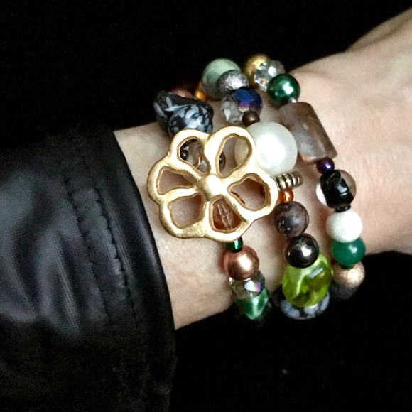 Hand Crafted Jewelry - Handmade Bracelet with Vintage and Modern Elements (NB54-5H) New Without Tags
